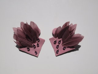 Feather earrings in lavender